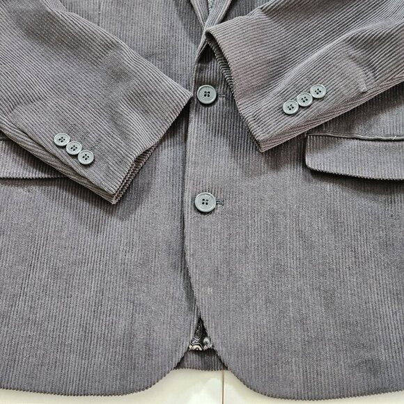 Ed Walters Blazer 42R Gray Corduroy Cotton Sport Coat 2B 1 Vent Academia Preppy - Picture 10 of 16